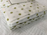 Pottery Barn Green Polka Dot Twin Sheet Set (new in package)
