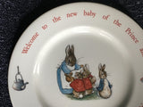 Wedgwood Peter Rabbit Child’s Plate Commemorating the 1982 Birth of Prince William to Princess Diana and Prince Charles
