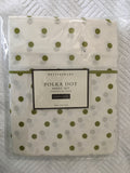 Pottery Barn Green Polka Dot Twin Sheet Set (new in package)