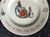 Wedgwood Peter Rabbit Child’s Plate Commemorating the 1982 Birth of Prince William to Princess Diana and Prince Charles