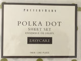 Pottery Barn Green Polka Dot Twin Sheet Set (new in package)