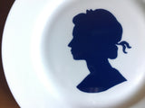 Queen Elizabeth II Diamond Jubilee Commemorative Plate - profile silhouette