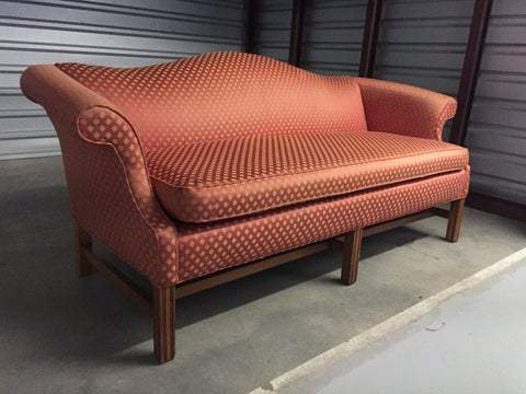Elegant Formal Vintage Classic Chippendale Camelback Sofa
