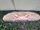 Hog Pig Portrait American Folk Art Painting signed