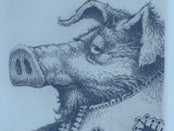 Hamlet original Shakespeare etching by Dale C. Bradley swine hog pig 1984