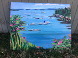 Stonington Maine Harbor Caroline Heald Coastal Nautical Scene Landscape Painting