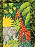 Vintage Haitian Folk Art Painting Jungle Scene signed Docteur Haiti