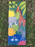 Vintage Haitian Folk Art Painting Jungle Scene signed Docteur Haiti