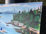 Stonington Maine Harbor Caroline Heald Coastal Nautical Scene Landscape Painting