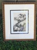 Hamlet original Shakespeare etching by Dale C. Bradley swine hog pig 1984