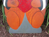American Folk Art Sailor Teddy Bear with Heart Original Painting Art on Wood 1985