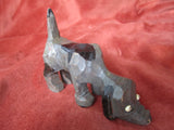 Vintage Folk Art Small Dog Wood Carving Sculpture gray with black spots