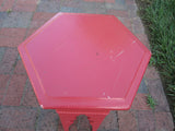 Vintage Small Moroccan Occasional Table hexagonal (oak ?) painted pink exotic