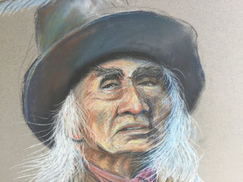 Indian Scout or Cowboy Portrait Original Art by Robert Trau The American West