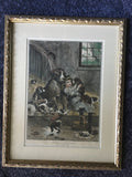 Antique Print of Girl & 8 Saint Bernard (or Bernese Mountain) Dogs “A Privileged Visitor” by Stanley Berkeley