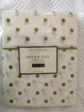 Pottery Barn Green Polka Dot Twin Sheet Set (new in package)