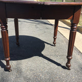 Antique Walnut Round Dining Table with great legs