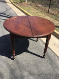 Antique Walnut Round Dining Table with great legs