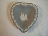 Wedgwood Gray Jasperware Heart Tray signed Master Craftsman Mike Hughes 1994 HTF