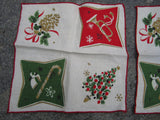 Vintage Linen Holiday Christmas Cocktail Napkins set of 5