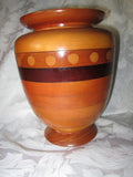 Modern Vintage Turned Wood Vase Urn American signed dated Woodturning 1970s