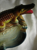 Vintage Florida Alligator Crocodile Colorful Souvenir Dish Ashtray Japan