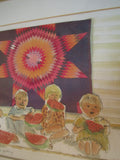 Ann L. Carter (Kansas) 1993 Original Art children, watermelon, quilt Exceptional