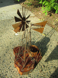 Windmill Water Pump Original Sculpture copper wood signed 1978 Mike Hinz Heinz ?