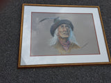Indian Scout or Cowboy Portrait Original Art by Robert Trau The American West